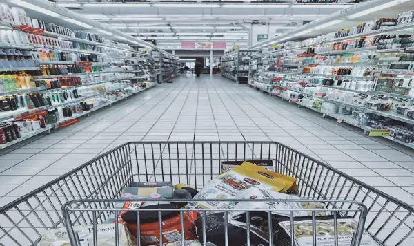 Supermarket shelves - pexels